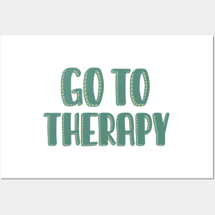 Go To Therapy in Green Posters and Art